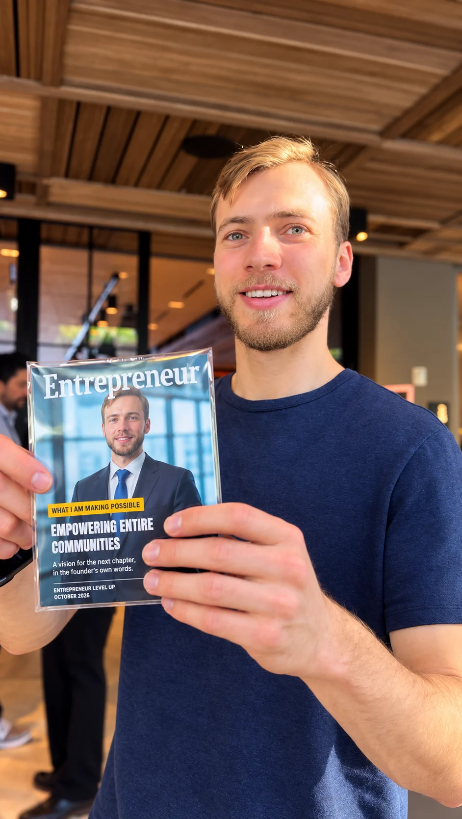 Behind the scenes at the Entrepreneur Level Up Founder Cover experience, moment 4
