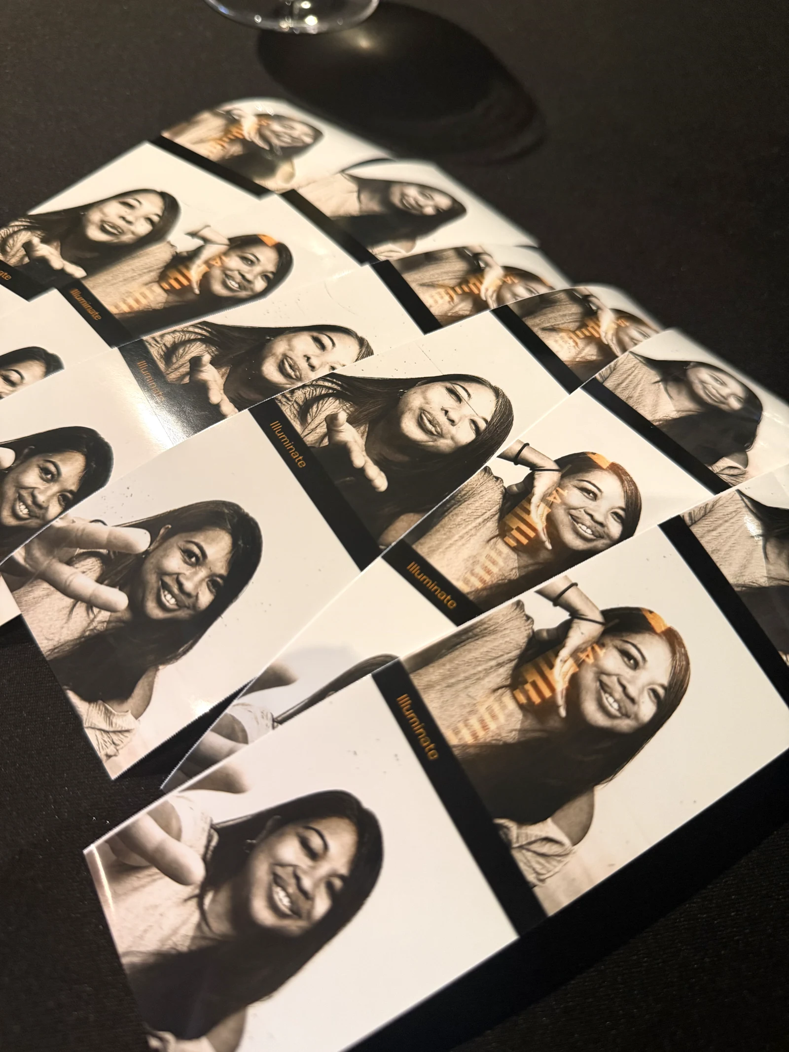 Larger nostalgic photo strips shown with their original Illuminate markings