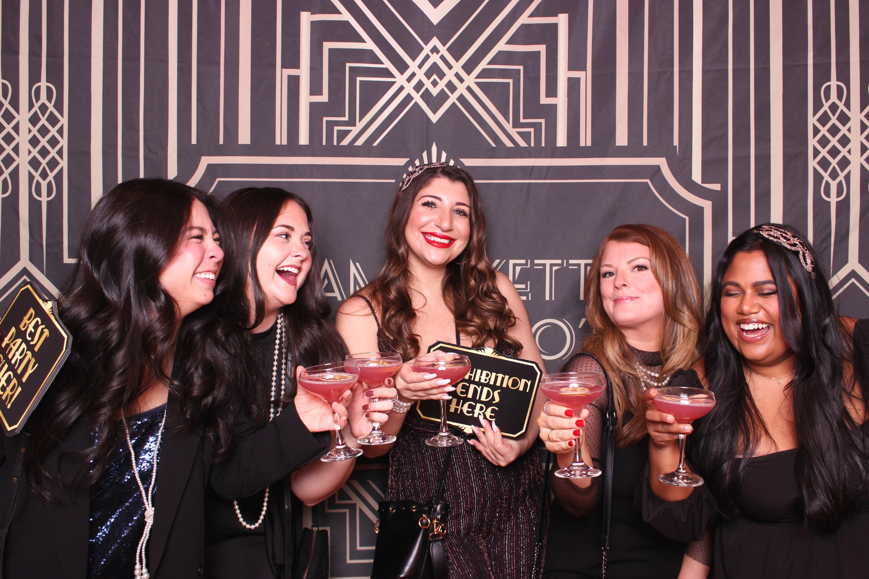 Guests celebrating at a Snaptrend photo booth