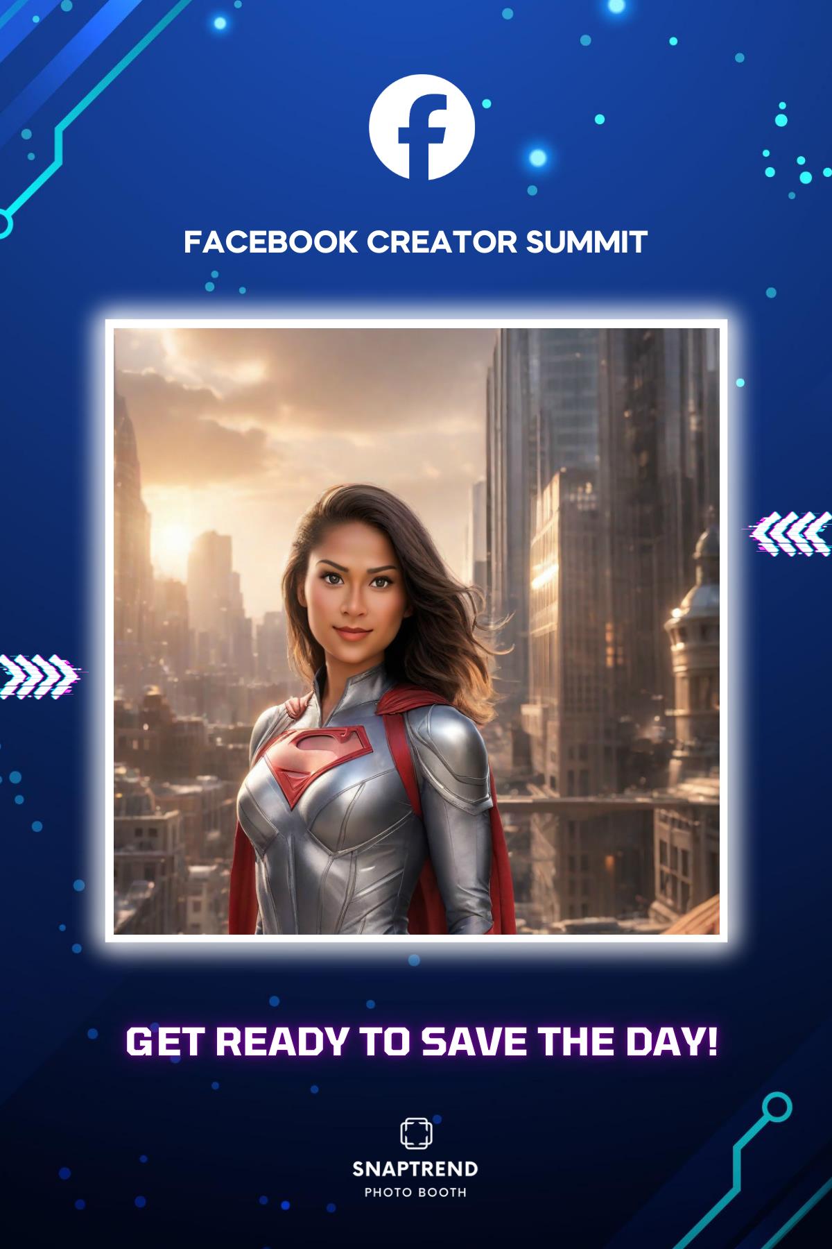 A guest portrait from the Meta Creator Summit AI photo experience