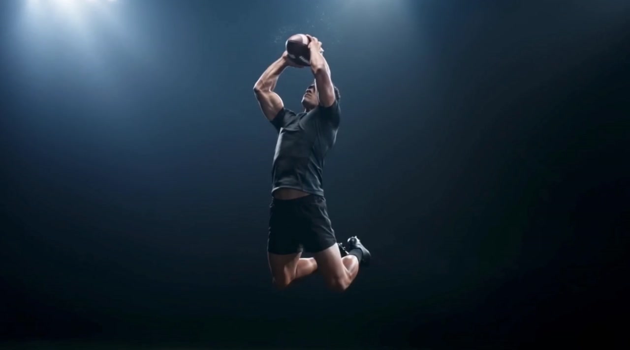 Illustrative frame from a sports-inspired midair video