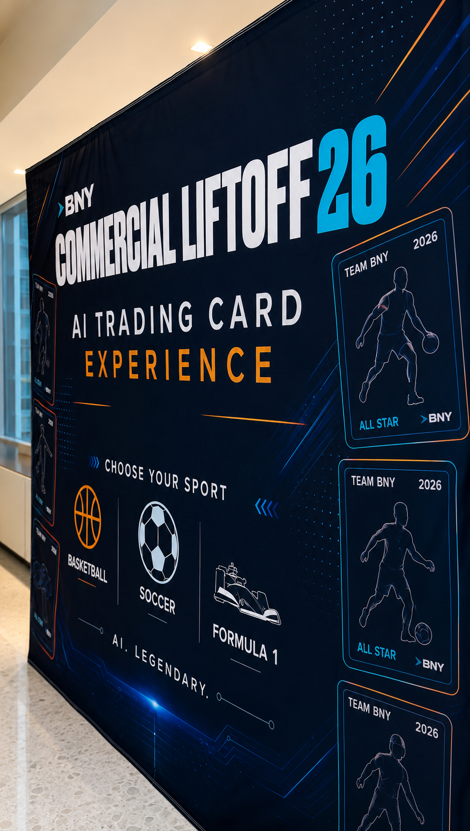 AI Trading Card Activation for BNY Commercial LiftOff26 — gallery image 1