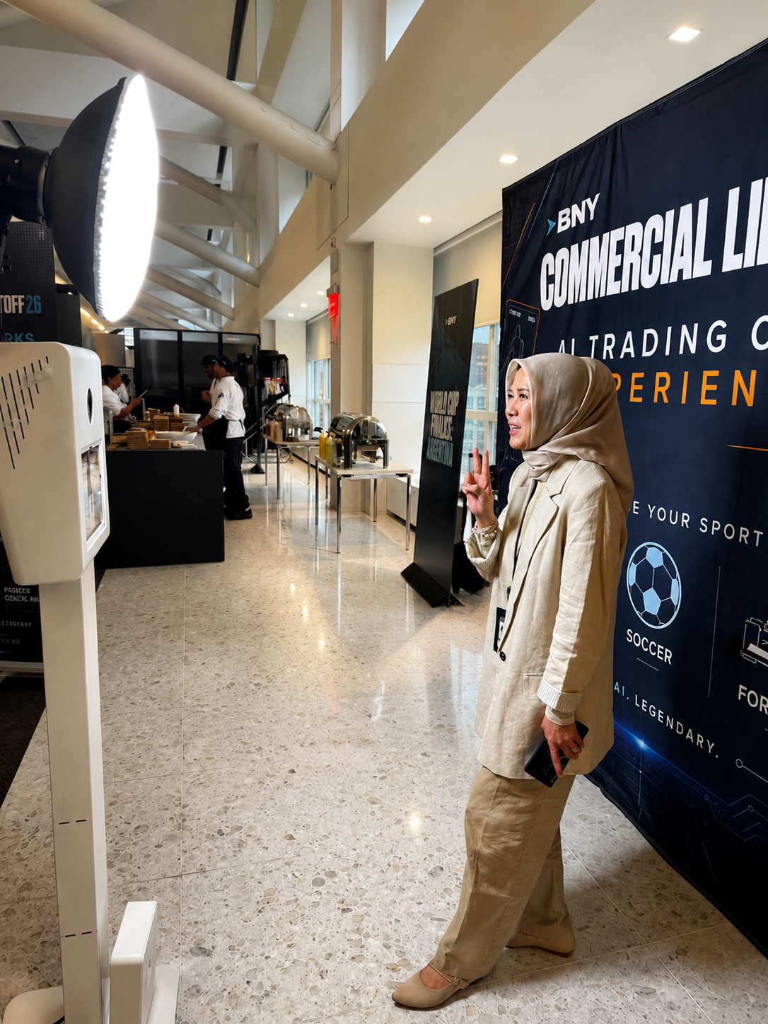 Guest at the AI Trading Card booth