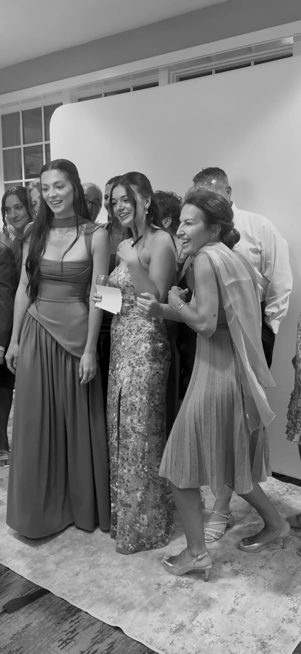 Wedding guests gather for another group portrait